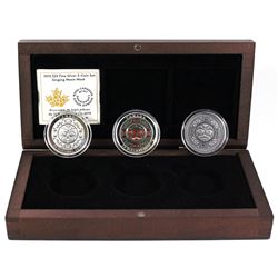 2015 Canada $25 Singing Moon Mask Fine Silver 3-coin Set (Missing outer sleeve). TAX Exempt