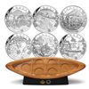Image 1 : 2015 $10 Canoe Across Canada 6-coin Fine Silver Set in Canoe Shaped Display. TAX Exempt