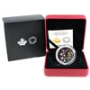 Image 1 : 2018 Canada $20 Queen Elizabeth II's Maple Leaves Brooch Fine Silver Coin. Low Certificate #0952/550