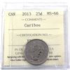 Image 1 : 2013 Canada 25-cent ICCS Certified MS-66