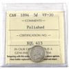 Image 1 : 5-cent 1894 ICCS Certified VF-30 (polished)