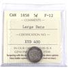 Image 1 : 1858 Canada Large Date 5-cent ICCS Certified F-12