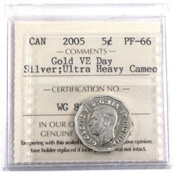 2005 Gold VE DAY 5-cent ICCS Certified PF-66 UHC