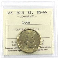 2015 Canada Loon Dollar ICCS Certified MS-66
