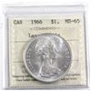 Image 1 : 1966 Large Beads Silver Dollar ICCS Certified MS-65