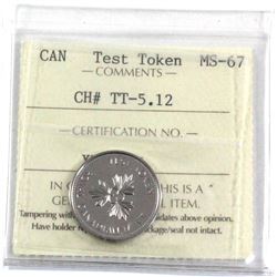 Test Token CH# TT-5.12 ICCS Certified MS-67