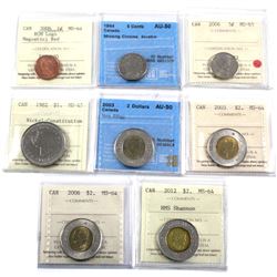 Estate Lot of Mixed Canadian ICCS Certified Coins - 2006 1-cent Logo Magnetic MS-64 Red, 1944 5-cent