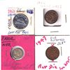 Image 1 : Estate lot of Canadian Error coins: 1947 rotated dies 1-cent (22.5 degree rotation), 1907 5v with pe