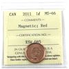 Image 1 : 2011 Magnetic 1-cent ICCS Certified MS-66