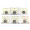 Image 1 : Lot of Canada 5-cent ICCS Certified: 1990 MS-64,1992 MS-65, 1993 MS-34, 1996 Near 6 MS-64, 1997 MS-6