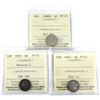 Image 1 : 1890H VF-20, 1892 Obverse 2 F-12 & 1893 F-15 Canada 5-cents all  ICCS Certified. 3pcs