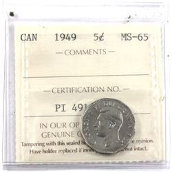 1949 Canada 5-cent ICCS Certified MS-65