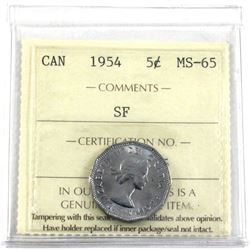 1954 SF 5-cent ICCS Certified MS-65