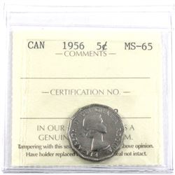 1956 Canada 5-cent ICCS Certified MS-65