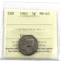1982 Canada 5-cent ICCS Certified MS-65