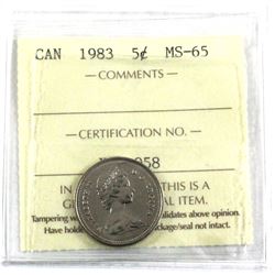 1983 Canada 5-cent ICCS Certified MS-65