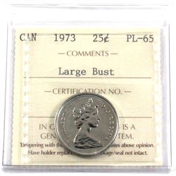 1973 Canada Large Bust 25-cent ICCS Certified PL-65