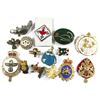 Image 1 : Estate Lot of 11x Miscellaneous Pins and 4x Badge Clips (one clip is missing). 15pcs