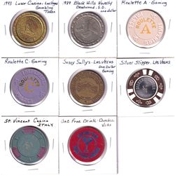 Lot of Various Casino and Gaming Tokens. 8pcs