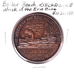 Boiler Beach - Kincardine, Ontario, Canada 'The Wreck of the Erie Belle' Nov 21, 1883 Medal from the