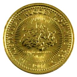 1987 The Australian Nugget "Little Hero 1890" 1/10oz Fine Gold. (TAX Exempt)