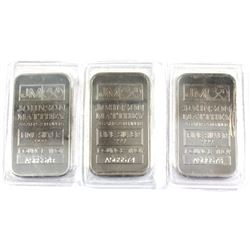 Johnson Matthey 1oz .999 Fine Silver Bars in Sealed Mint Plastic - 2 with Consecutive Serial Numbers