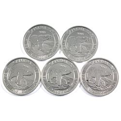2018 Canada 1/2oz Polar Bear .9999 Fine Silver Coins. 5pcs (TAX Exempt)