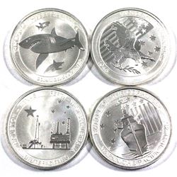 2014-2016 Australia 1/2oz .999 Fine Silver Coins - 2014 Great White Shark, 2014 Houston-Texas, 2015 