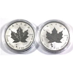 2018 Edison Lightbulb & 2019 Edison Phonograph 1oz Privy .9999 Fine Silver Maple Leafs in Capsules (