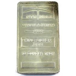 NTR Metals 10oz .999 Fine Silver Bar (Toned). TAX Exempt