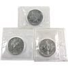 Image 1 : 1990, 1993 & 2007 Canada 1oz .9999 Fine Silver Maple Leafs in Original Mint Sealed Plastic. 3pcs (TA