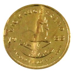 1983 South Africa 1/10oz Fine Gold Krugerrand (Toned). TAX Exempt