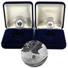 Image 1 : 2004 Canada 1/10oz & 1/20oz .9999 Fine Silver Maples Leafs from the 2004 RCM Fractional Set. Come en