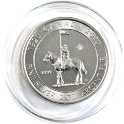 2020 Canada 2oz RCMP .9999 Fine Silver Coin in Large Capsule. (TAX Exempt)