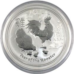 2017 Australia 5oz Year of the Rooster .999 Fine Silver Coin. TAX Exempt