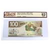 Image 1 : 2004 BC-66b $100, Bank of Canada, Jenkins-Carney, Printed in 2009, S/N: EJZ4701835, BCS Certified CU