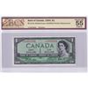 Image 1 : 1954 BC-37aA $1, Bank of Canada, Beattie-Coyne, Modified Portrait, Replacement, S/N: *A/A0055384, BC