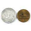 Image 1 : Pair of 1893 World's Fair, Columbian Exposition Chicago commemorative Medals (2pcs). Lot includes an
