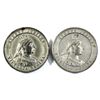 Image 1 : Pair of White metal Circa 1887 Queens Jubilee Medallions both have the same obverse dies but differe