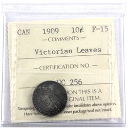 1909 Canada 10-cent Victorian Leaves ICCS Certified F-15.