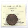Image 1 : 1901 Canada 1-cent ICCS Certified MS-64 Red.