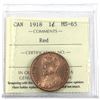 Image 1 : 1918 Canada 1-cent ICCS Certified MS-65 Red.