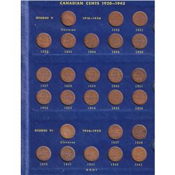 1920-1969 Canada 1-cent Collection in Vintage Whitman album. You will receive one of each date  from