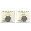 Image 1 : 2007 Curling & 2007 Curling 25-cent ICCS Certified MS-66. 2pcs