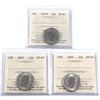 Image 1 : 2005P, 2007 & 2009 Canada 25-cent ICCS Certified SP-67. 3pcs