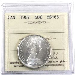 1967 Canada 50-cent ICCS Certified MS-65