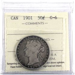 1901 Canada 50-cent ICCS Certified G-6