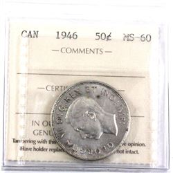 1946 Canada 50-cent ICCS Certified MS-60