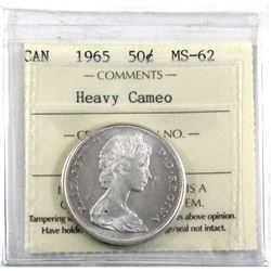 1965 Canada 50-cent ICCS Certified MS-62 Heavy Cameo