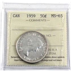 1959 Canada 50-cent ICCS Certified MS-65